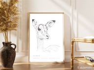 Plakat do salonu A3 Sarna – minimalistyczny plakat do wnętrz