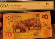 20 ŻUBRY próba PWPW S.A grading GDA 66 EPQ seria CC