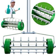 AERATOR WERTYKULATOR RĘCZNY DO TRAWNIKA OGRODU NA KÓŁKACH KOLCE Z TRZONKIEM