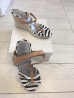 SANDAŁY NA KOTURNIE ESMARA 38 24,5 CM CAMEL PASKI