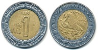 Meksyk 1 Peso - 1994r Bimetal ... Monety