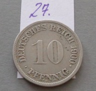 10 PFENNIG 1900 roku , literka G , NIEMCY CESARSTWO