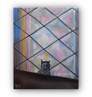 Obraz od lekarki Ewy Gloc-Kotek na balkonie/olej na płótnie/24x30cm