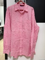 U Koszula Three Islands typ hawajski artystyczne kwiaty róż biel bawełna XL