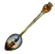 Srebrna piękna emaliowana łyżeczka kolekcjonerska Dessau próby 800 stara