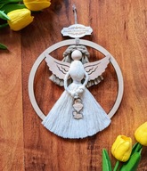 Aniołek prezent na I Komunie Świętą Makrama BOHO