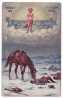 Poległy Strzelec Konny koń 1914r. Życzenia Pokoju