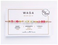 Bransoletka Znak Zodiaku WAGA KAMIENIE NATURALNE złota/ srebrna +prezent*