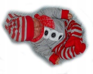 Zestaw komplet pajacyk + czapka 62 cm #44