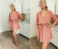 SUKIENKA ŁOSOSIOWA RÓŻOWA BOHO MANGO r. M 38