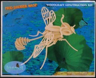 PUZZLE DREWNIANE 3D PRZESTRZENNE OSA + żyrafa = 2W1