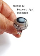 Pierścionek Botswana Agat Oko Ptasie R 13