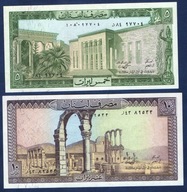 LIBAN SET 2 szt 5-10 LIVRES 1986 P-62;63 UNC