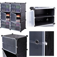 SZAFKA NA BUTY REGAŁ CZARNY ORGANIZER PUDEŁKO MODUŁOWE PETRA