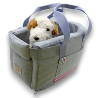 Szary Fotelik samochodowy dla psa + torba przenośna nosidełko na prezent