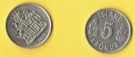 ISLANDIA 5 KRONUR 1975 r.