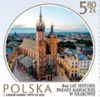 Folder pamiątkowy ze znaczkiem pocztowym (Bazylika Mariacka w Krakowie)
