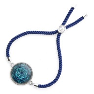 Bransoletka mocy etno Mandala Harmonia talizman sznurkowa granatowa czakra