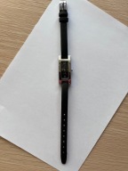 Zegarek damski Quartz, prostokątny, srebrny, czarna tarcza, nieużywany