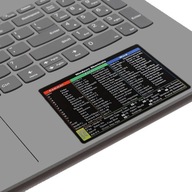 NAKLEJKA ZE SKRÓTAMI KLAWISZOWYMI NA LAPTOPA WIN/WORD/EXCEL 72x89 mm CZARNA
