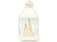 LAMPION DEKORACYJNY BIAŁY LED + BATERIE GRATIS