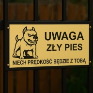 Tabliczka na dom grawerowana uwaga pies Amstaff pitbull z dowolnym tekstem