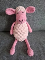 Owieczka różowa - szydełkowa maskotka ze stadka Basi na 34.WOŚP