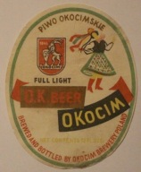 ETYKIETA - PIWO OKOCIMSKIE FULL LIGHT O.K. BEER OKOCIM