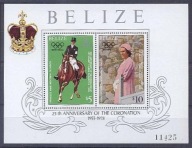 **76 BELIZE Bl.6 = 20E - IGRZYSKA OLIMPIJSKIE KONIE HIPIKA