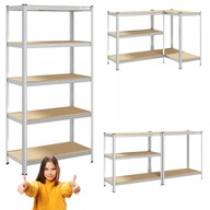 REGAŁ MAGAZYNOWY METALOWY 900kg OCYNK 180x90x40cm GARAŻ PIWNICA 5 PÓŁEK