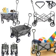 WÓZEK PLAŻOWY TURYSTYCZNY SKŁADANY TRANSPORTOWY SKRĘTNE KOŁA 360° 145L