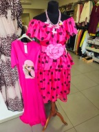 Sukienka YAS r. M/L różowa serca falbany !!!