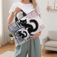 TORBA MATERIAŁOWA NA laptopa kot kat anime kreskówka modna komputer