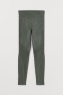 H & M leginsy zielone bezszwowe khaki legginsy sportowe wyszczuplające dry