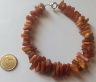 Bransoletka z bursztynami, srebro925