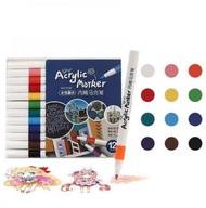 AKRYLOWE Pisaki Mazaki Markery Flamastry Do Ubrań Kamieni Wodoodporne 12szt