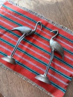 Figurka żuraw mosiężny 2 sztuki