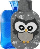 Termofor ŚWIĄTECZNY z pokrowcem Świetny prezent 1,8 L Sowa Płatki Śniegu