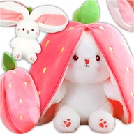 KRÓLIK W TRUSKAWCE Maskotka Pluszak KRÓLICZEK TRUSKAWKA 2w1 35 cm