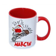 Świąteczny kubek z TWOIM imieniem na prezent MOTOR MIKOŁAJKI ŚWIĘTA