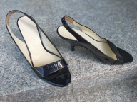 PRADA nr 36,5-37 eleganckie czarne czółenka skóra oryginalne