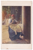 Dziewczyna Chłopka z lufką papieros odpoczynek lata 20