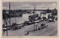 Świnoujście Port statki barki żeglowne Dystrybutor Paliw ok.1930r.