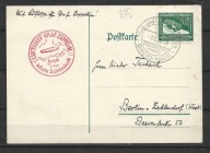 Niemcy, list posiada specialny czerwony stepel LUFTSCHIFF GRAF ZEPPELIN