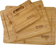 ZESTAW 3 DESEK BAMBUSOWYCH DREWNIANYCH KUCHENNYCH DO KROJENIA SERWOWANIA