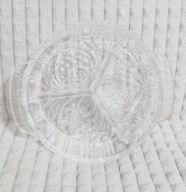 SZKLANY KABARET VINTAGE TALERZ NA PRZEKĄSKI PRL KRYSZTAŁ