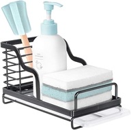 Organizer do zlewu kuchennego z wieszakiem na ściereczki i tacą ociekową