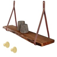 WSPORNIKI SKÓRZANE PÓŁKI NA PÓŁKĘ PÓŁKA WISZĄCA WYTRZYMAŁE 100% SKÓRA 3cm