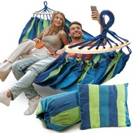 ZESTAW HAMAK OGRODOWY + PODUSZKA Dwuosobowy brazylijski XXL + POKROWIEC