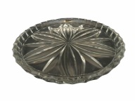 Szklana taca pod karafkę, Ząbkowice? szkło Prl, vintage, patera Prl